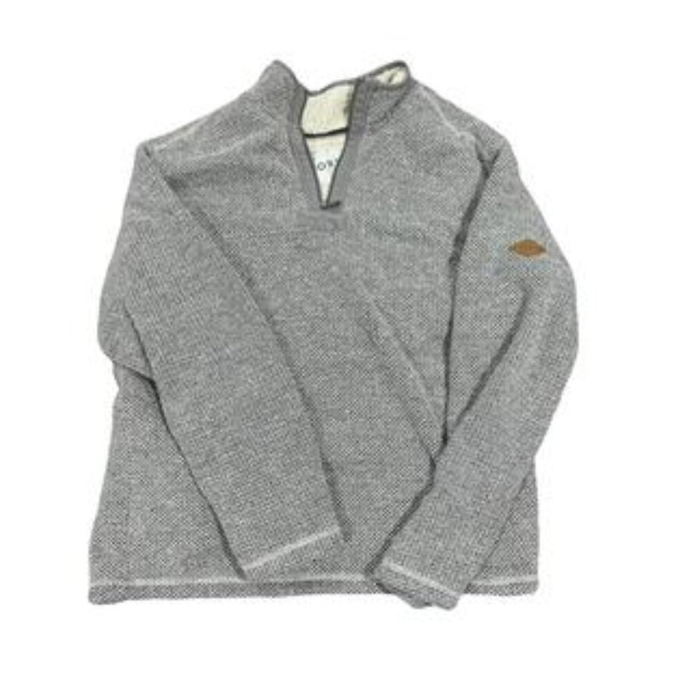 Grey orvis quarter zip sweater.